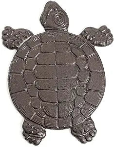Sungmor Cast Iron Turtle Stepping Stones, Sturdy Metal Stepping Mat for Front Door, Outdoor Walkway Decorative Statue, Garden Path Pavers for Yard Lawn Landscaping
