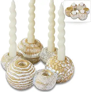 Kate Aspen 2-in-1 Gold Candle Holder Centerpiece for 6 Candles  Tealight & Taper Candle Holder, Gold Table Decor for Dining Room, Coffee Table, Boho, Rustic or Modern Home Decor