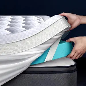 Dual Layer 2.5" Pillow Top Mattress Topper Plus 2.5" Cooling Gel Infused Memory Foam Mattress Pad (Queen)