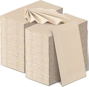 WILLBOND 800 Count Disposable Paper Napkins Bulk Bamboo Paper Towels Disposable Hand Towels for Bathroom Eco Unbleached Brown Dinner Napkins