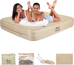 RGA Air Mattress, Blowup Mattress with Built in Pump, 13.78" Height Double Sleeping Pad Camping, Fast & Easy Inflation/Deflation Inflables Air Bed Guest Bed Ideal for Travel, Outdoor, Home