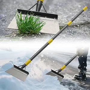 Garden Flat Shovel Floor Scraper,Wider Blade, 60 Adjustable Long Handle