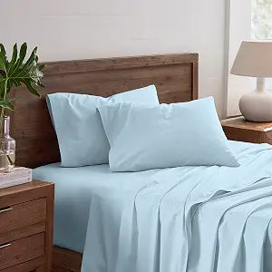Full 4-Piece Bed Sheet Set ��� Soft, Lightweight, Wrinkle-Resistant Fabric ��� Durable, Breathable, Easy Care Sheets with Deep Pockets ��� Aqua