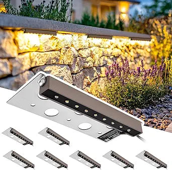 Z Zeben 7 Inch Retaining Wall Lights [ 8 Pack ], 5W LED Hardscape Lighting 12V Low Voltage Paver Lights 3000K Warm White Waterproof Outdoor Step Lights for Patio Walls Stairs