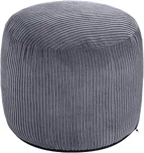 WSOFRLAC Pouf Ottoman Foot Stools Ottoman with Foam Small Corduroy Ottomans for Living Room Ottomans Pouf 20x15 Floor Poufs Foot Rest for Office Chair Dark Grey Foot Stool Small