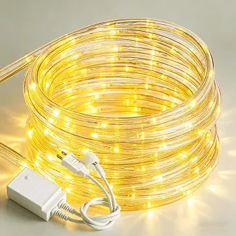 20ft Rope Lights For Outside, Connectable & Flexible Tube Lights with 8 Modes Controller,Waterproof Warm White LED Rope Lighting for Deck,Garden,Pool,Patio,Room Indoor & Outdoor Landscape Strip Light