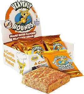 Heavenly Hounds Peanut Butter Chews - Anxiety Relief for Dogs - Natural Ingredients - No Hemp Calming Treats, 2 Oz - Pack of 12