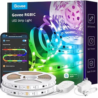 Govee 32.8ft RGBIC LED Strip Lights, Smart App Control Light for Bedroom