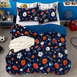 A Nice Night 3pcs Flannel Comforter Set for Boys Kids,Full
