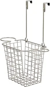Spectrum Grid Over the Cabinet Styling Station (Satin Nickel) - Tall Bathroom & Under Sink Organizer for Hair Dryer, Beauty Tools, Accessories, & Home Essentials