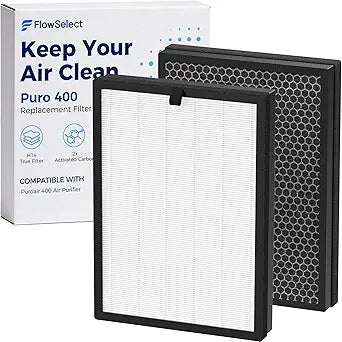 2 Pack 400 Replacement Filter Compatible with puroair 400 air purifier, H14 True HEPA and Activated Carbon, Traps 99.97% of Particles 0.3 Microns, Pet Dander, Smoke, Dust, Non-OEM