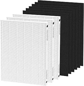 3 Packs Replacement Filters Compatible with 290 300 DX95 Air Cleaner Purifier, Part# 9287201 with 6 pcs Activated Carbon Filters