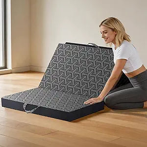 Foldable Mattress,4'' Single Folding Mattress,Memory Foam Mattress Topper with Breathable & Washable Cover,Trifold Mattress For Murphy Bed,Portable Mattress for Guest/Camping/Travel/Floor Bed