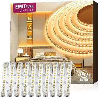EMITEVER Warm White LED Strip Lights 2700K,16.4ft UL 24V Tape Light,600LEDs