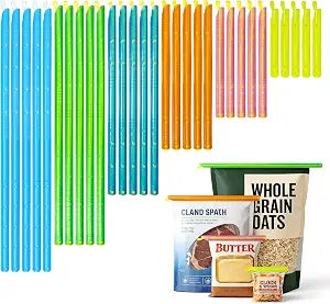 30PCS Bag Sealers Slide Sticks, Potato Chip Clips Set For Food, Plastic Bag Clip For Snack, Magic Bag Sealing Clips, Durable Bag Closer For Bread, Reusable Chip Bag Crimper, Easy Kitchen Storage Color