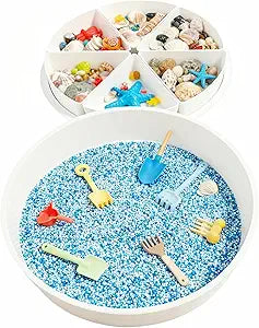 Toddler Sensory Bin with Lid, Large Sensory Tray for Toddlers, Removable Storage Inserts, Sensory Activities for Kids Fine Motor Skills Development