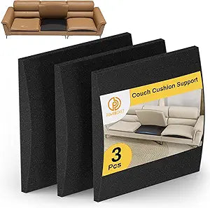 Couch Cushion Support for Sagging Seat, 20" x 20" Curved High Density Foam Sofa Cushion Support for Repair Saggy Cushions, Sofa Sagging Repair, 3 Pcs