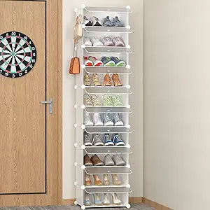 HOMIDEC Shoe Storage, 10-Tier Shoe Rack Organizer for Closet 20 Pair Narrow Shoes Shelf Cabinet for Entryway, Bedroom and Hallway