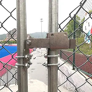 BiJun Chain Link Residential Strong Arm Double Gate Latch,Latches 2 Gates Together Without The Need of A Drop Rod,Chainlink Gate Latch for1-3/8" Gate Frames