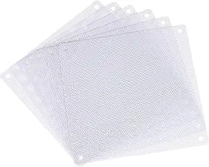 MECCANIXITY 6PCS PC Dust Filter, 140x140mm PVC Computer Case Cooler Dustproof Mesh Cover Fan Grills for Computer Chassis Speakers, White