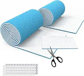 Air Vent Filters 12"x90",2Roll Cut to Fit Air Filter(up to 120 filters),MERV 8 Triple Filtration Electrostatic Vent Filter Material for AC, HVAC Furnace, Mobile Home-Includes 48 Adhesive Hook Tape