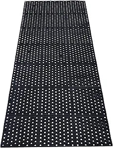 uyoyous Rubber Flooring Mat with Drainage Holes 82.67"x35.43" Resistant Anti-Fatigue Commercial Kitchen Mats with Non-Slip Backing Heavy Duty Rubber Drainage Mat for Industrial Kitchen