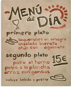 Stupell Industries Spanish Restaurant Menu, 16 x 20 Inch Canvas Wall Art