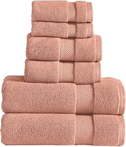 Modern Threads Luxury 6-Piece Quick-Dry Towel Set  Plush & Ultra-Absorbent for Spa-Like Experience, Clay