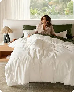 Bedsure 100% Organic Cotton Duvet Cover King Size - GOTS Certified, Luxury PureWoven Duvet Cover Set with Zipper, Ultra-Soft Breathable Bedding Set for Home Hotel(Ivory, 104"x90") 2 Pillowcases