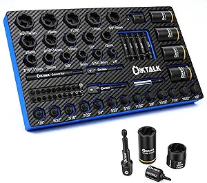 63PCS Impact Bolt Extractor Kit, Bolt & Nut Remover Tool, Easy Out Screw Extractor Set for Stripped/Damaged Screws, Bolts, Lug Nuts - Includes Screwdriver Bits & Adapters