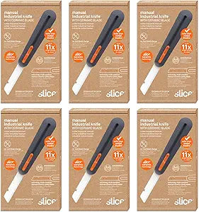 Slice 10559 3" Extra Long Insulation Foam Tool, Designed for Foam Cutting, Finger Friendly Ceramic Blade Adjusts to 4 Positions, Lasts 11x Longer vs Metal, 6 Pack