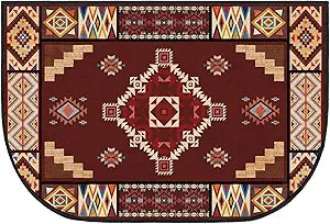 Demissle Fireplace Hearth Rug Fireplace Mats Cabin Southwestern Fireproof Fire Resistant Rug for Wood Stove Floor for Kitchen Indoor Outdoor(Vintage Aztec,27 x 48 Inch)