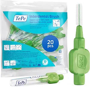 TePe Original Interdental Brush, Green, for Cleaning Teeth Gaps, 20pcs