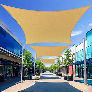 Shade&Beyond Shade Sail 13'X17' Rectangle Sand Breathable UV Block Outdoor Canopy for Backyard Patio Pergola Garden Deck(We Make Custom Size)