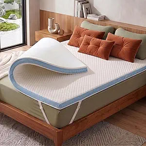 Marsail 3 Inch King Size Cooling Gel Memory Foam Mattress Topper, Soft Breathable Cover, CertiPUR-US and Oeko-TEX Certified, Comfort Pad for Sofa, RV, Camping