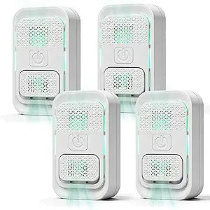 Plug in Air Purifiers for Home - High-Density Ionic Air Purifiers for Bedroom, Bathroom, Kitchen - Negative Ion Generator Odor Eliminator for Pets, Smoke, Dust, Smell - No Filter, White (4-Pack)