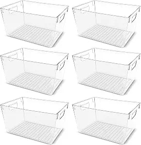 Utopia Kitchen Pantry Organizers and Storage Bins, 6 Pack, Large, Clear