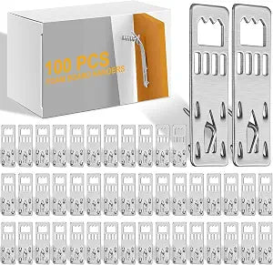 MorningRo 100 Pack Foam Board Hangers, Press-in Sawtooth Clips, Metal 1lb