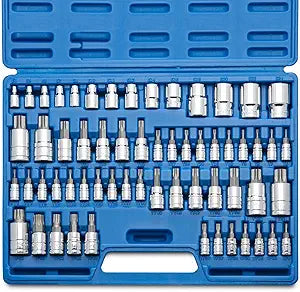 NEIKO 10083A Master Torx Bit Socket and External Torx Socket Set, S2 and CrV Steel, Supreme Torque Output Complete Kit, 60 Pieces