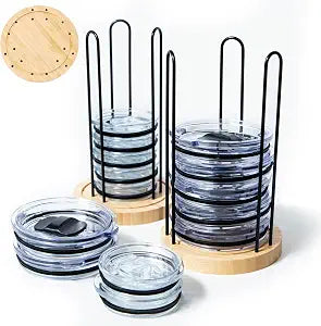 2PC Tumbler Lid Organizer, Cup Lid Organizer, Holds up to 20 Lids