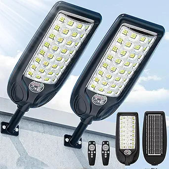Solar Street Light Outdoor, 3 Color Warm White Waterproof 30000LM, Solar Powered Flood Security LED Lights Dusk to Dawn with Motion Sensor and Remote for for Parking Lot, Security, Garden, Garages