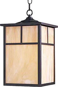 Maxim Lighting Coldwater 1-Light Outdoor Hanging Light | Burnished Aluminum Finish | Traditional Outdoor Light Fixture | Ideal for Porches & Covered Entryways | Dimmable Wet Rated | 4058HOBU