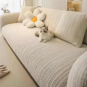 Luxury Cloud-Soft Sofa Cover, Designer Jacquard Weave Couch Cover for an Elegant Living Room Upgrade, Premium High-Stretch Furniture Protector, Machine Washable Slipcover