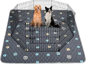 Washable Pee Pads for Dogs, 2 Pack Large 48"x48" Ultra-Absorbent and Leak-Proof Non-Slip Potty Training Pads, Fast Absorbent Pet Whelping Pads, Puppy Playpen Mat for Incontinence, Housebreak, Crate