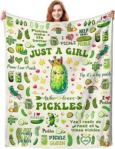Pickle Blanket Gifts Stuff Plush Pickles Blankets and Throw Merch Bedding Decor Pickles Gifts for Pickle Lovers Women Girls Kids Birthday Decorations 60"X50"