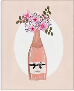 Pink Lilies Champagne Floral, 24 x 30 Inch Canvas Wall Art