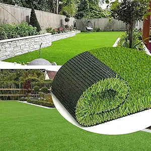 Artificial Grass Turf 2ftx6ft, 1.50 Pile Height Thick Realistic Synthetic Grass Astroturf Fake Grass Carpet Indoor Outdoor for Pets, Play Ground, Pool, Backyard, Patio, Balcony with Drainage Holes