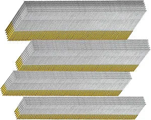 15 Gauge 304 Stainless Steel DA Angled Finish Nails, 34-Degree, 1200-Pack (2-1/2", 2", 1-1/2, 1-1/4" 300 Per Sizes) Assorted Size Project Pack, for Pneumatic, Electric Angled Finish Nailer