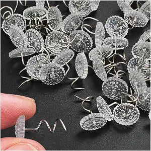 Upholstery Tacks & Bed Skirt Pins with Twist Design - No-Slip Fabric Holders for Furniture Upholstery, Sofa Covers, Headliners & Bedding Accessories