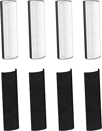 Nispira 2-in-1 True HEPA Replacement Filter PETWRFIL For Pure Enrichment PureZone Elite 4-IN-1 Tower Air Purifier PEAIRTWR (HEPA + 1-PreFilter, 4 PK)